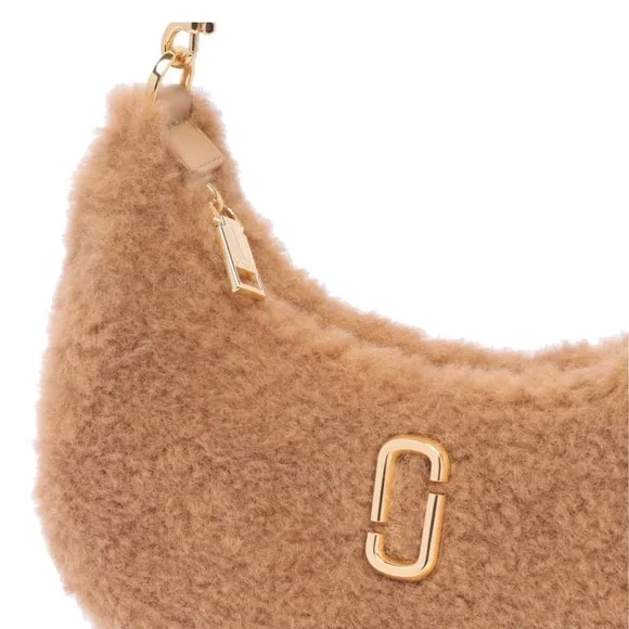 NWT MARC JACOBS The Teddy J Marc Curve Shoulder Bag Camel